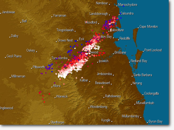 This is the lightning map an hour later.